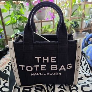 Marc Jacobs Black and White Canvas Mini Tote Bag